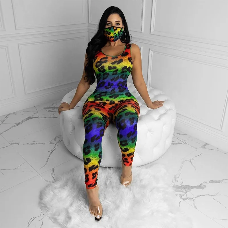 

Hot sale colorful stretch elastic round neck zipper bodycon jumpsuit for women