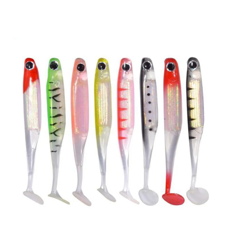 

Amazon 3pcs/lot 5g 105mm T Tail Soft Fish Swim baits Plastic Artificial PVC Soft Lures Fish 3D Rainbow Hollow Fish Bait