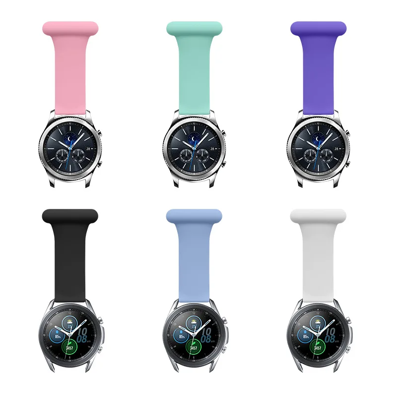 

New Universal  Soft Silicon Rubber Smart Watch Strap Silicone Pin Nurse Watch Band For Samsung Watch Straps