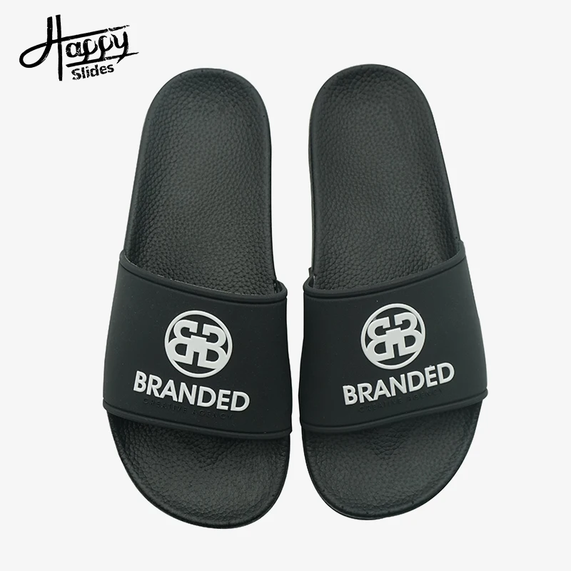 

Happyslides Rubber Outsole OEM Custom Small MOQ Slide Slippers Sandals for Men