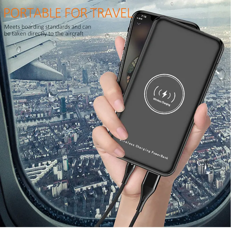 Portable universal 10000mAh polymer Wireless portable charger Power Bank Charger battery mobile power pack - ANKUX.COM