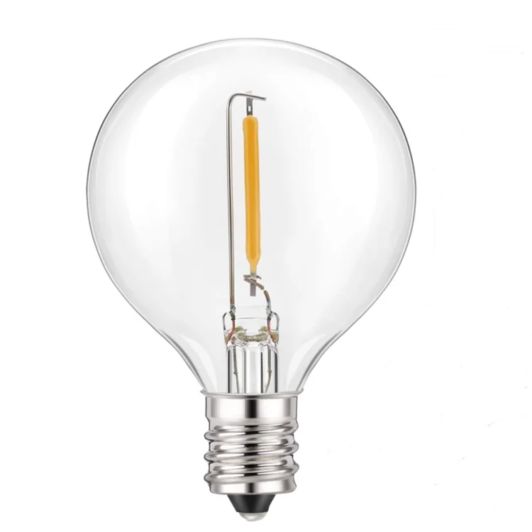 2020 Most Popular LED G40 Vintage Bulb Warm White Clear Glass 120Volt E12 0.5Watt