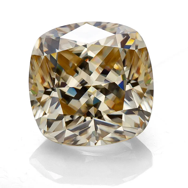 

Thriving Gems High Quality Lab Created Top Clarity VVS Cushion Cut Champagne Moissanite Diamond