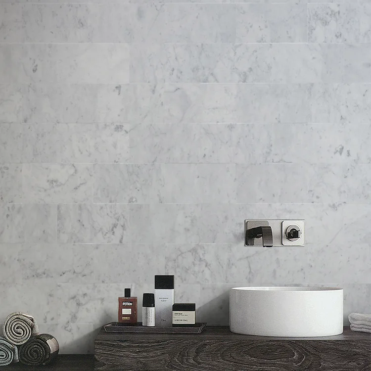 Fashionable Elegance Carrara White Marble Mosaic floor