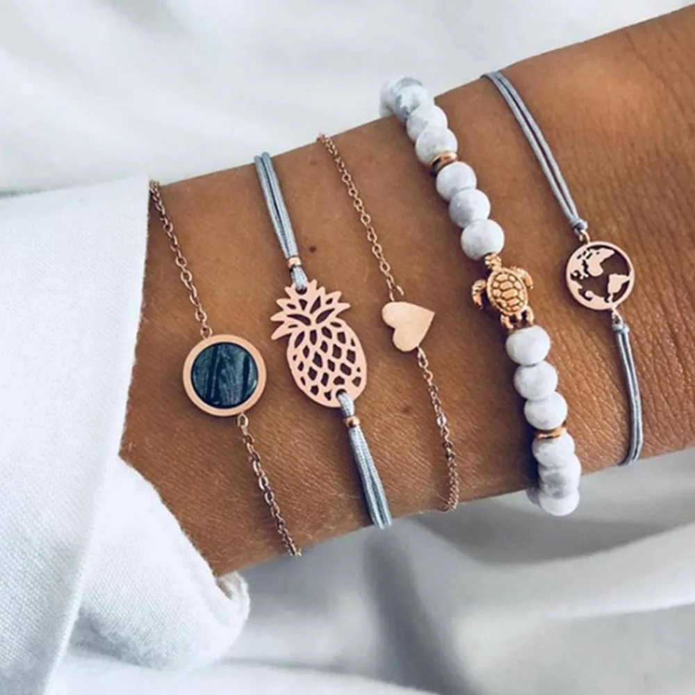 

Amazon Natural Stone Beaded Heart Turtle custom bracelets set