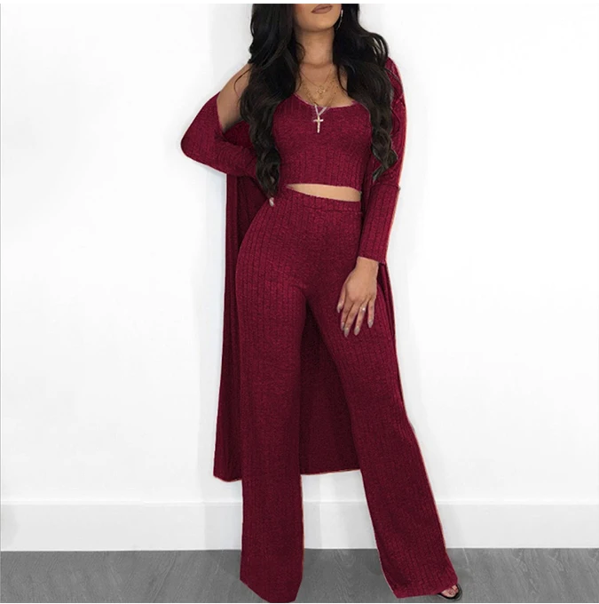 ribbed jumpsuit with long coat