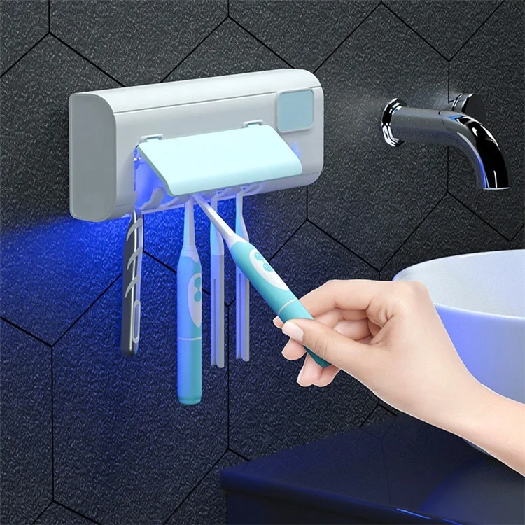 

Disinfection stand 2 in 1 LED germicidal Sanitizer Uv Wall Mount Electric Plastic Sterilizer Heads Sterilizing Toothbrush Holder