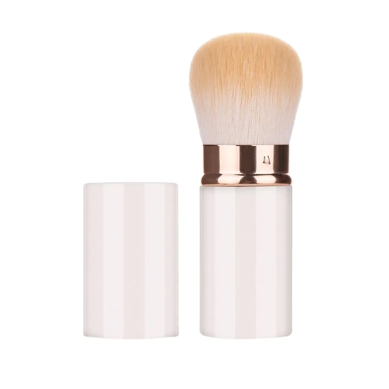 

Portable makeup brush retractable Kabuki loose powder Goat Hair White Makeup Powder Brush Single Makeup Brush