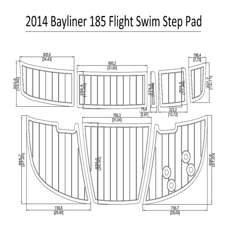 

2014 Bayliner 185 Flight Swim Step Pad Boat EVA Teak Decking 1/4" 6mm