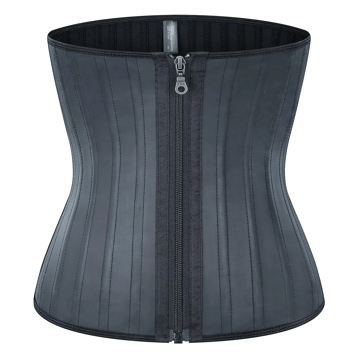 

Women Waist Trainer Weight Loss Latex 25 Steel Boned Slim Shapewear Corset Cincher Zipper Body Shaper Control Girdle