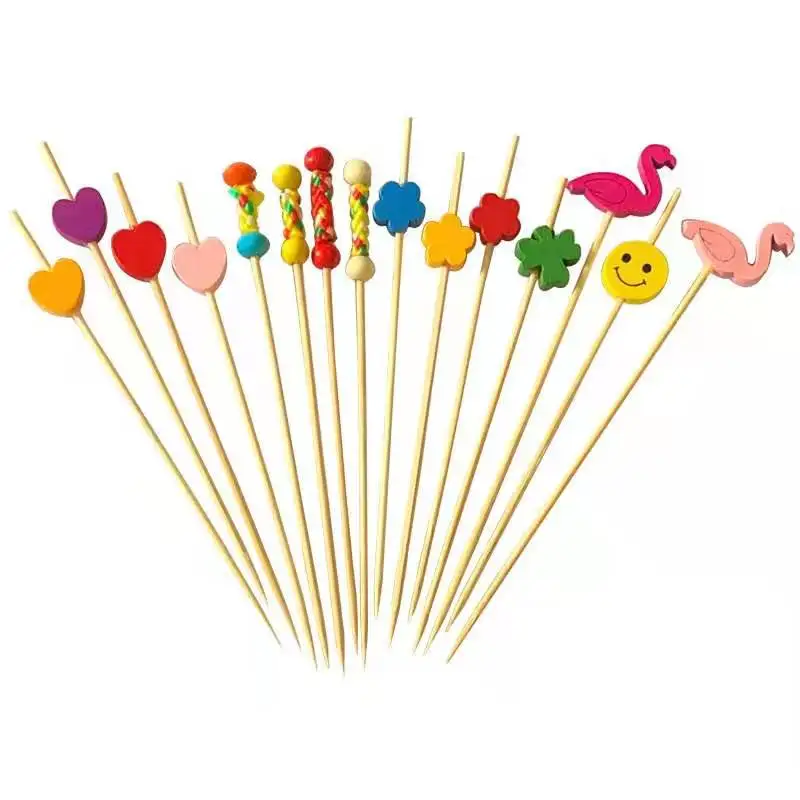 

wholesale stick bamboo bbq skewers Disposable Party Picks bamboo Sticks, Natural