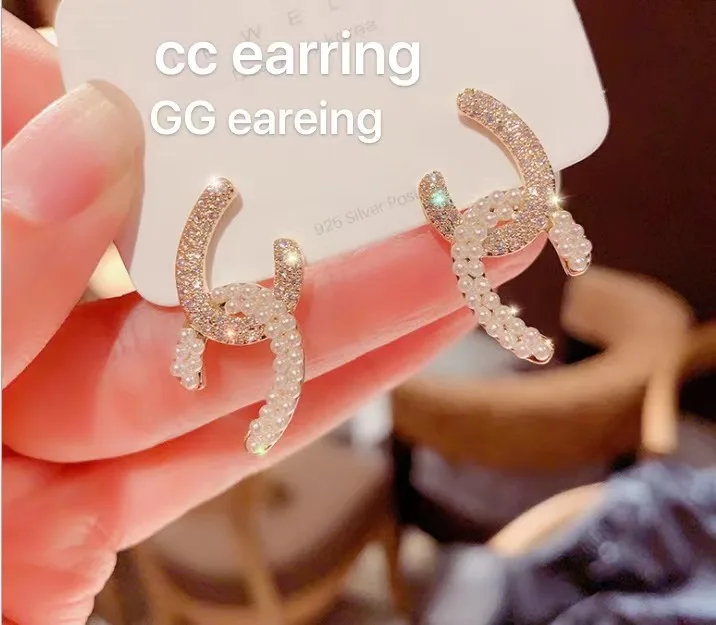 

fashion jewelry many different letter charm designer earring diamond earrings big brand earring, Gold/silver