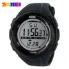 SKMEI 1025 Men LED Digital Watch Instructions Waterproof Silicone Military 50M Water Resistant Pedometer Sports Watches