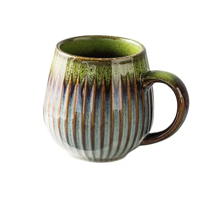 

Wholesale Chrysanthemum ceramic kiln pottery cups domestic large capacity breakfast milk oatmeal water mugs