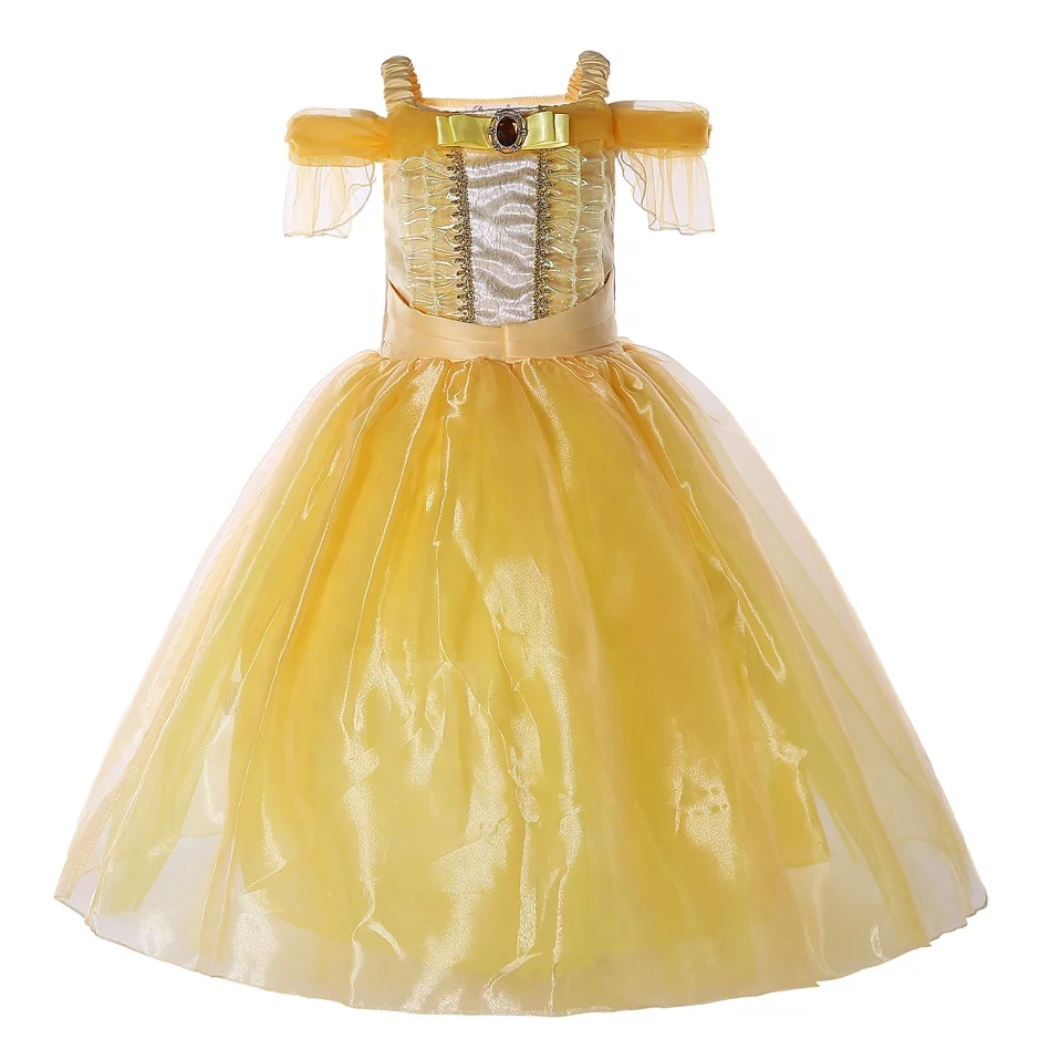 

Beauty and Beast Dress Belle Cosplay Costume, Golden