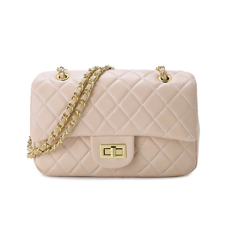 

RP077 2021 Trendy Simple Texture Luxury Crossbody Hand Bags Chains Flap Messenger Bag Purses Bolso De Mano De Cuero Mujer