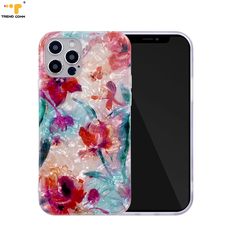 

2021 High quality imd sticker marble printed phone case covers for iPhone 12, Black, blue,pink, red, white