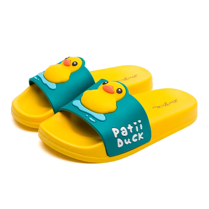 

Summer Latest Design PVC Children Bath Slippers Yellow duck kids slippers