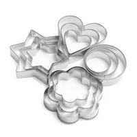 

3PCS Set Round Flower Star Heart Shape Stainless Steel Cookie Cutter Set