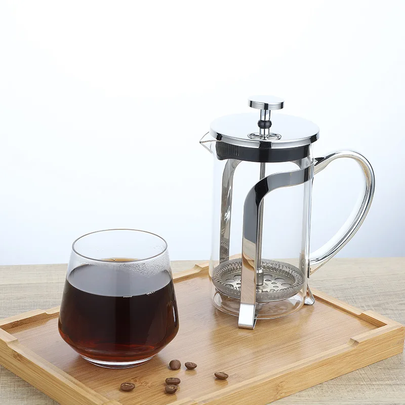 

Home Kitchen Utensils High Quality Fashion Brewing 600ml Coffee Black French Press Tea Maker Coffee Tools, Transparent