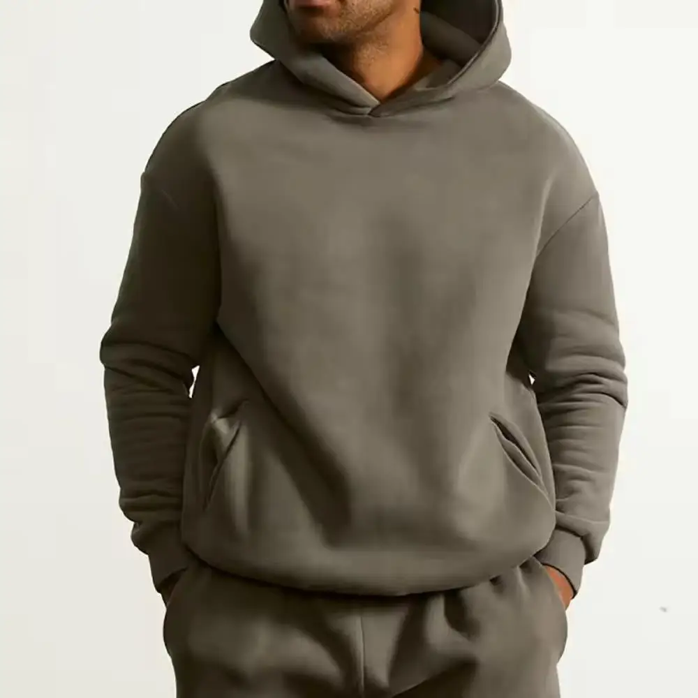 No MOQ 1Pcs Gym Casual Sweatshirt Pullover Designer Hoodie Hip Hop Big Pocket Baggy Custom Streetwear Black Man Women'S Hoodie
