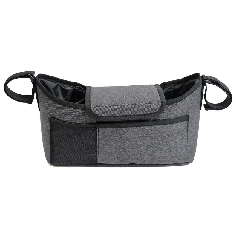 

multifunctional stroller organizer bag, diaper bag, paper bag and cup holder bag, Gray+black