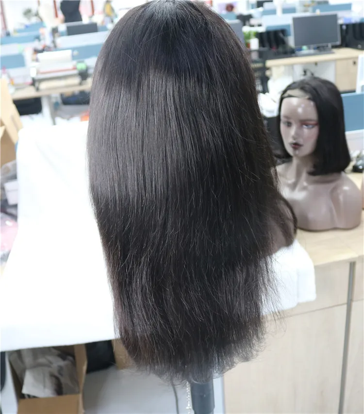 

Density 180% 13X4 transparent pre plucked bleached knots human hair wig jewish glueless human hair wig custom