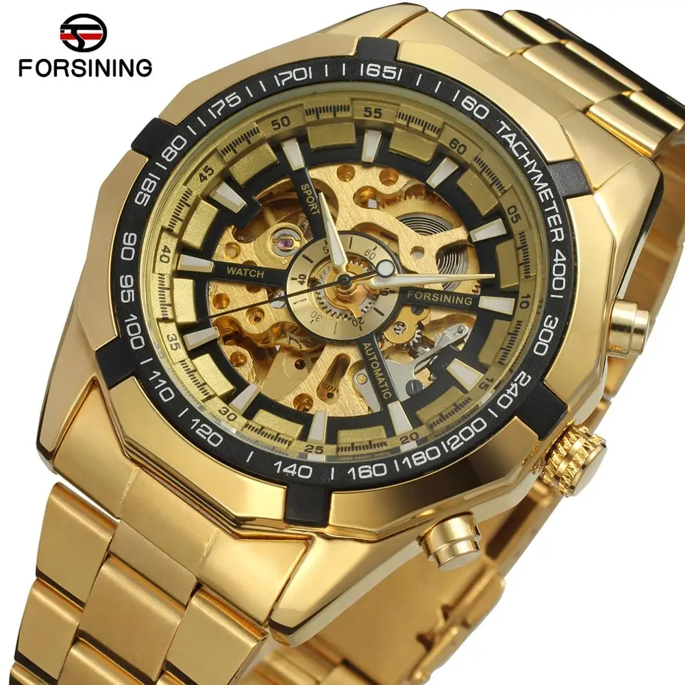 

China Factory Forsining Top 10 Gold Watches Mens Luxury Brand Automatic Manufacturer OEM Skeleton Mechanical Man Wrist Watch Men