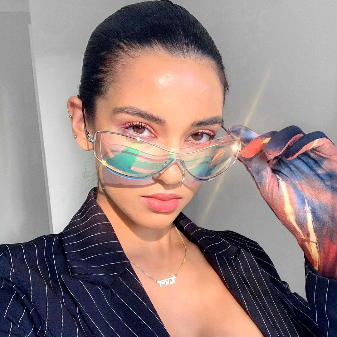 

Wholesale High sexy Frameless Show Big Frame Eyewear SunGlasses INS Style Men Women Sunglasses
