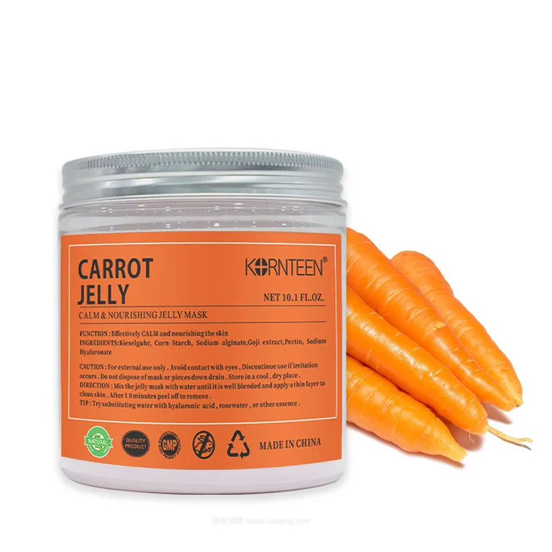 

Vegen Skincare Product Kornteen Carrot Jelly Mask Powder Soft Mask Powder with Carrot Essence Anti Aging Tightening, Orange