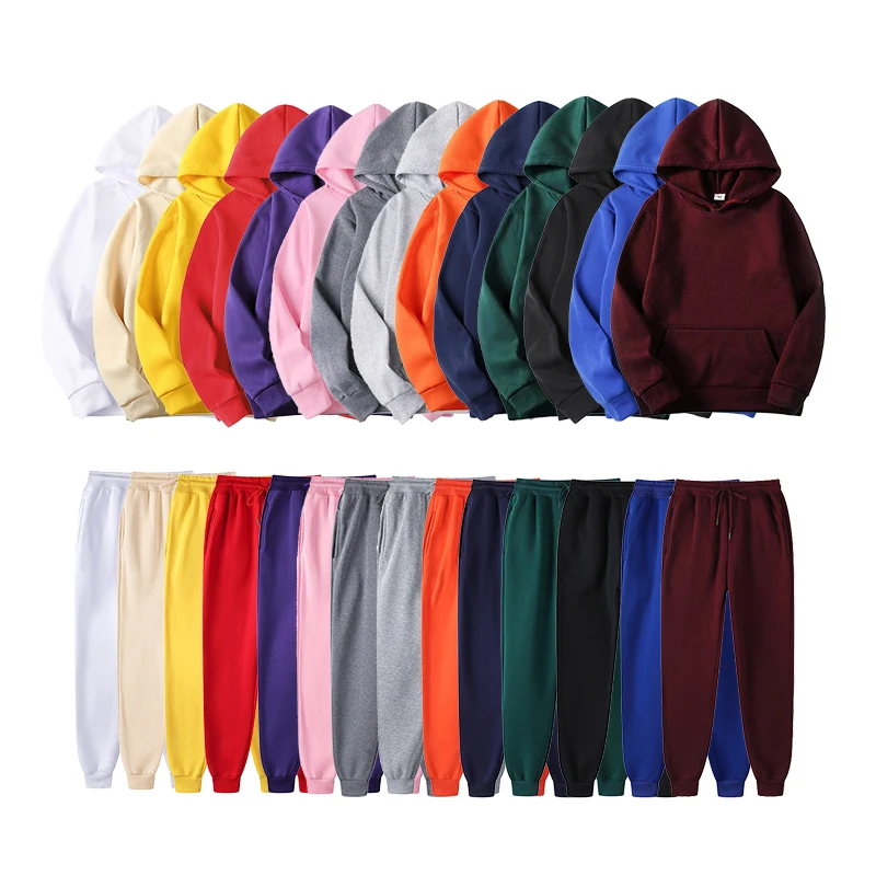 

custom women pullover jacket hoodies gym fitness pant jogging men's tracksuit sweatshirts hoodies set