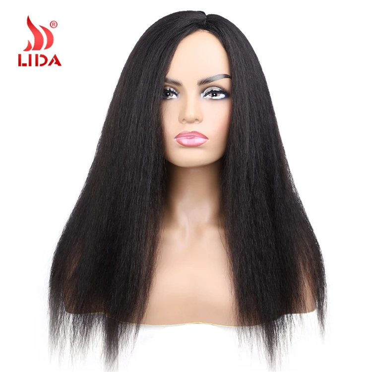 

Lida Synthetic kinky straight wig 16-24inch long full puffy hand tie skin all color 6611T Wigs