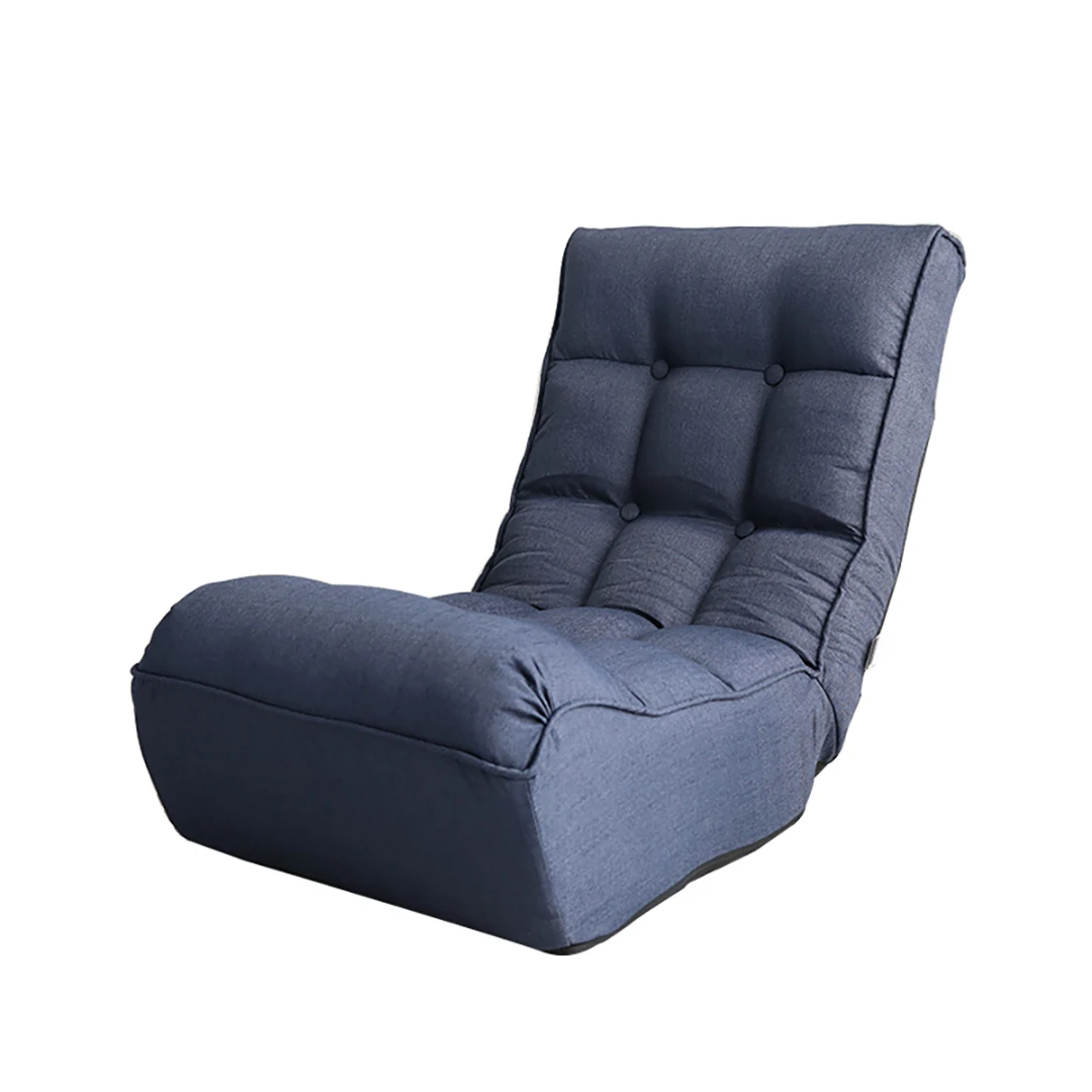 

Navy Blue Fabric Lazy Floor Sofa KOL Reclining Leisure Adjustable Chairs, Optional