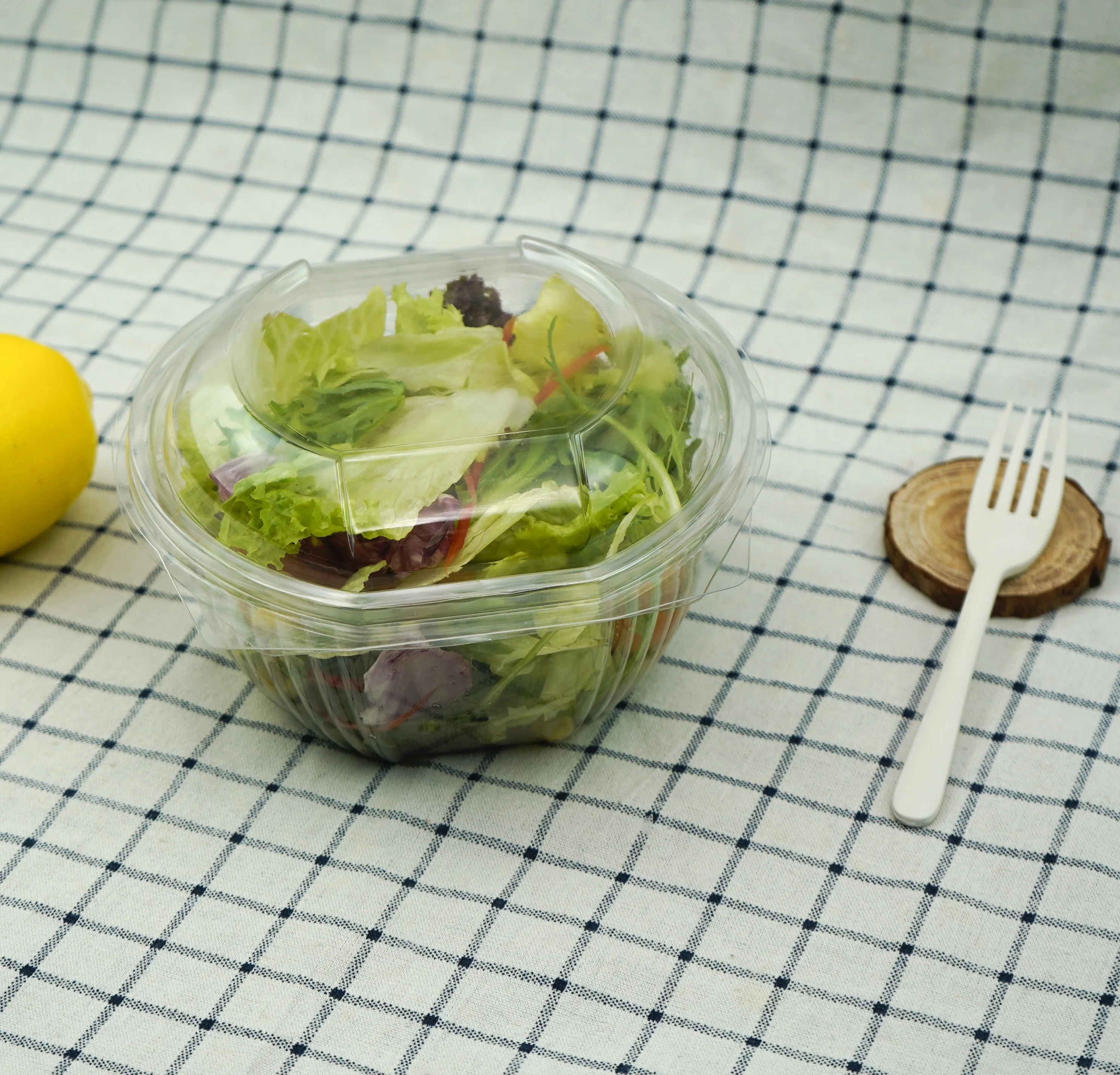 

Disposable PET transparent recyclable plastic fruit salad container