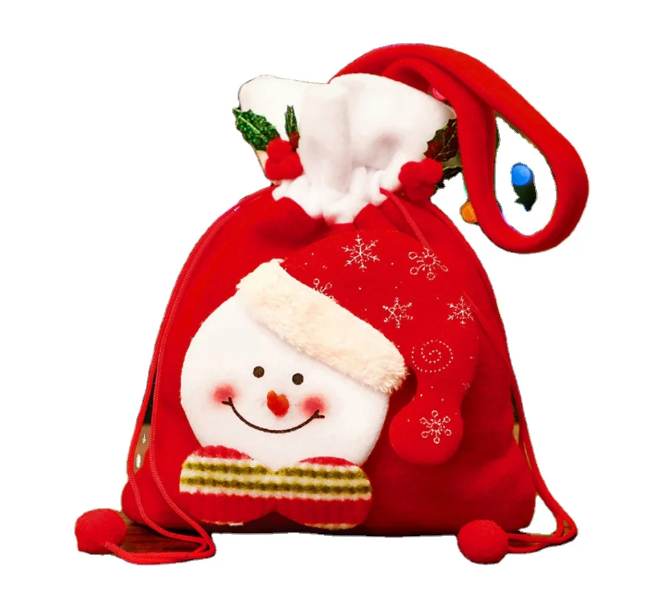 

Hot Sale Santa Sack Natural Cotton Canvas santa bag Christmas gift bag wholesale with Drawstring