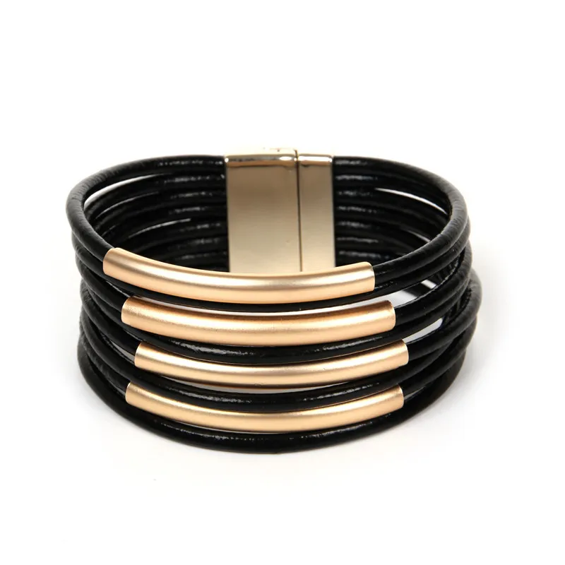 

Cheap Multi-Strand Tube Cable Magnetic Cuff Bracelet