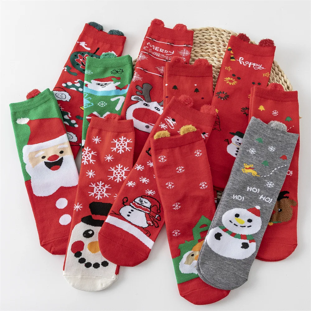 

Ladymate ODM/OEM Calcetines con dibujos para mujer medias chaussettes de Noel chaussettes winter cartoon socks Christmas socks, Colors in photo