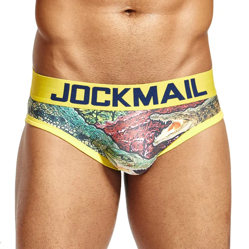 

JOCKMAIL crocodile Printing pattern boxer fashion low waist briefs sexy print men underwear Nylon quick-drying shorts, 9 colors
