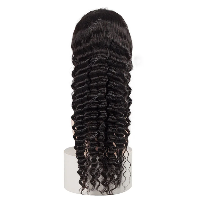 

Wholesale Vendors 100% Unprocessed Hair 180% Density Deep Curl Wig 360 30" 180 Desity Hd Deep Wave Lace Frontal Wig Preplucked