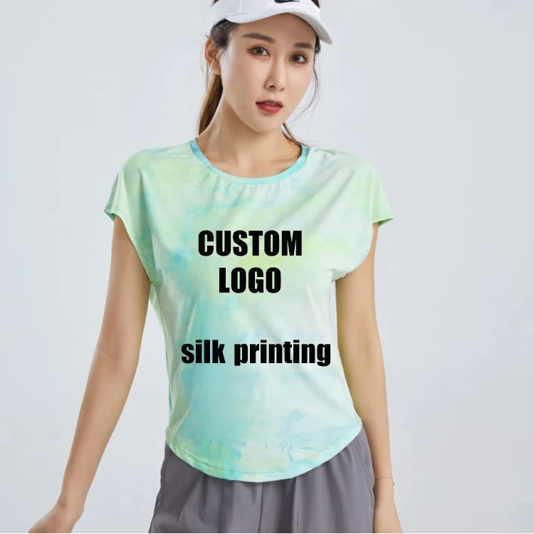 

wholesale round neck tie dye t-shirts custom women's logo tshirt