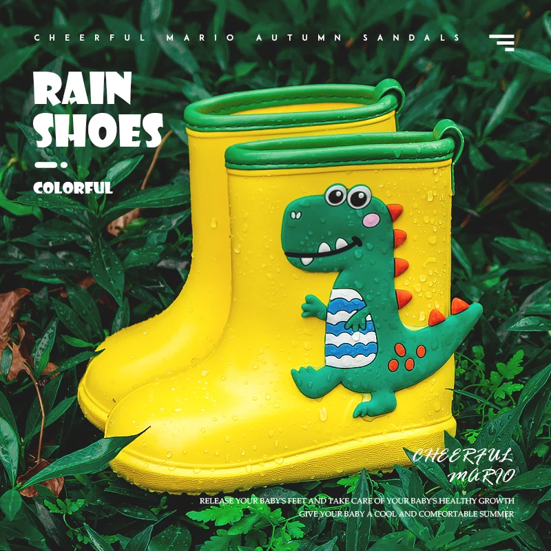 

Rainboots for Baby Boots Waterproof Rain Boots for Children PVC Rubber Colorful Cute Cartoon Kids Shoes Breathable Water Shoes