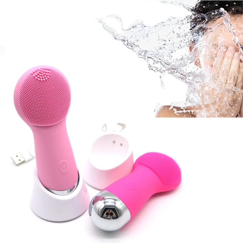 

Rohs mens handle professional travel sonic touch beauty electric exfoliating silicone face facial cleansing brush