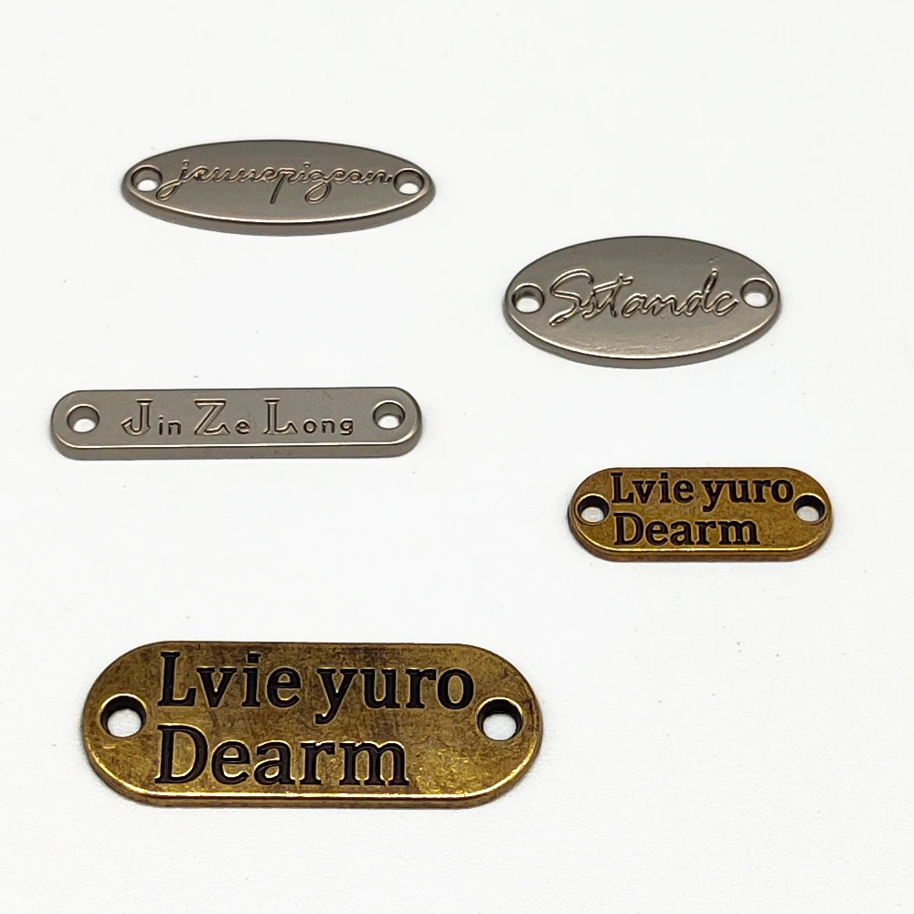 

custom Fashion garment accessories hang tag metal brand logo