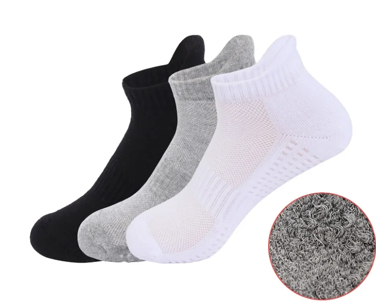 

High quality Basketball Combined Cotton anti slip solid athletic winter sock thermal ankle Terry sport socks for men women L23, Custom color