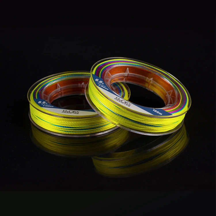 Fishing threads OEM 100m 9 Strand Stretch Smaller Diameter Strong strength Multifilament PE Fishing Braided Line, Multi colors