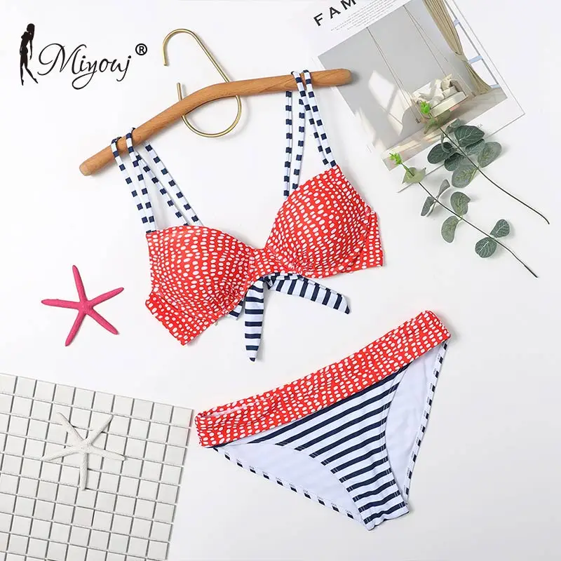 

Miyouj Sexy female bandage biquini woman push up bathing suit beach low waist swimwear summer hot underwired bikini, Customized colors