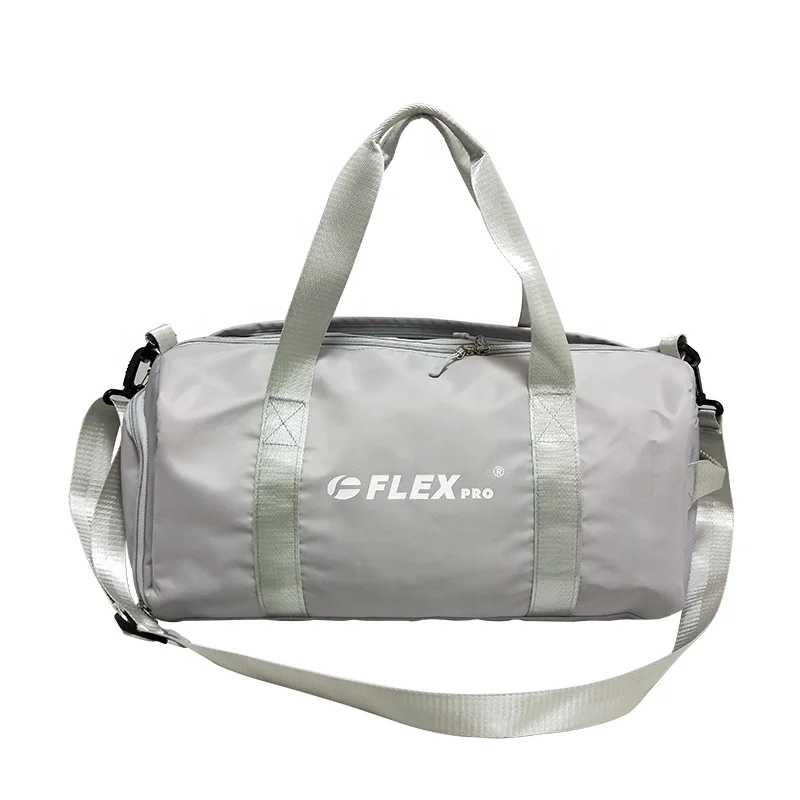 

Waterproof Dry Wet Separated Sports Yoga Duffel Shoulder Bag Weekender Handbag Women Fitness Travel Bag With Shoes Pocket, Gray