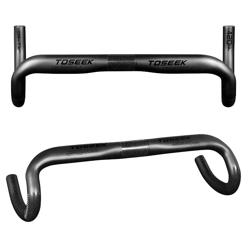 

Hot TOSEEK Road Bicycle Parts Handlebar Bent Bar 31.8mm Full Carbon Fiber Bike Cycle Handle Bar External Routing Black Matte