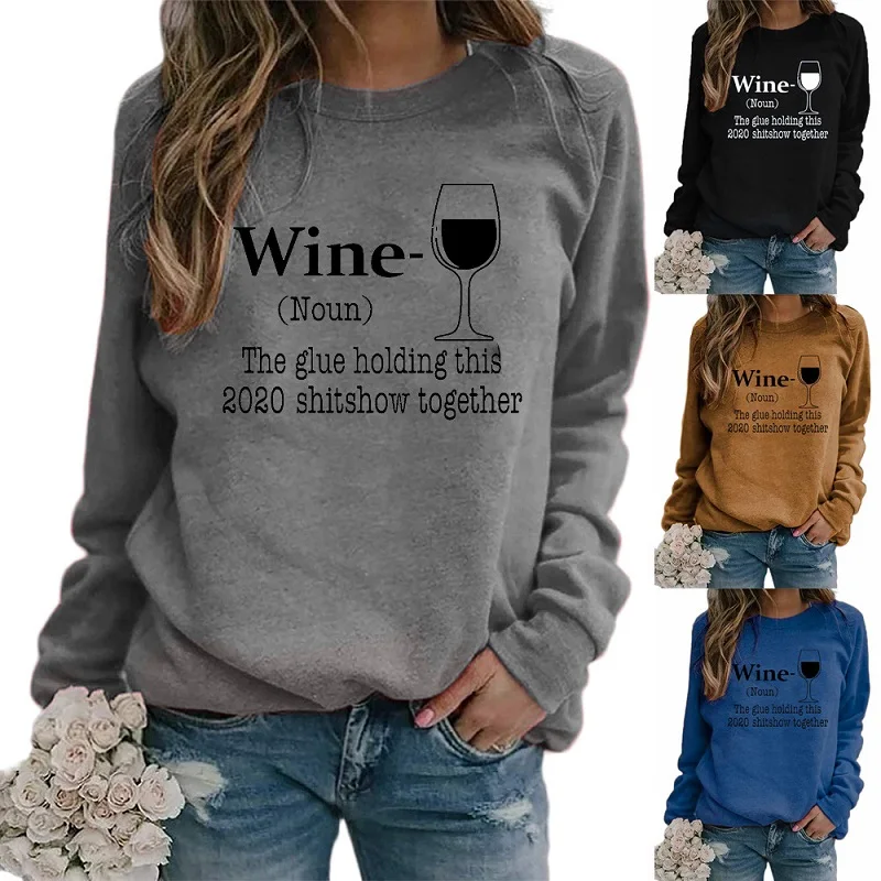 

Autumn Winter Solid Color Sweater Crew Sweatshirt Knit Women sweatshirt Cotton Fall Clothing crew neck sweatshirt