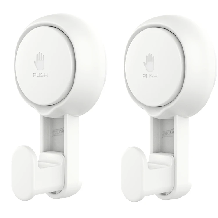 

TAILI Drill Free Heavy Duty Clothes Plastic Vacuum Suction Wall Hanging Hook Holder Hanger For Bathroom Kitchen Storage, White